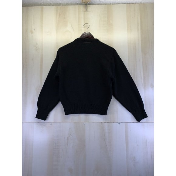 Vintage 1980-90s Black Knit Rose Embroidered Sweater by Picket & Post Petites S - Picture 5 of 6